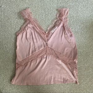 Light pink lace lingerie tank top size M